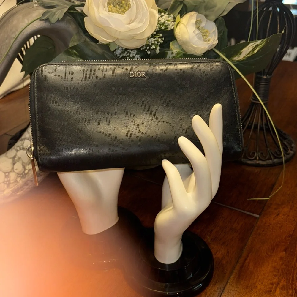 CHRISTIAN DIOR Long wallet (with coin pocket) Oblique Galaxy Calf